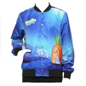 SpongeBob SquarePants Blue and Black Puffer Jacket